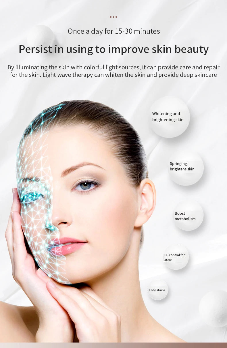 Facial Mask LED Red Light Therapy Face Mask
