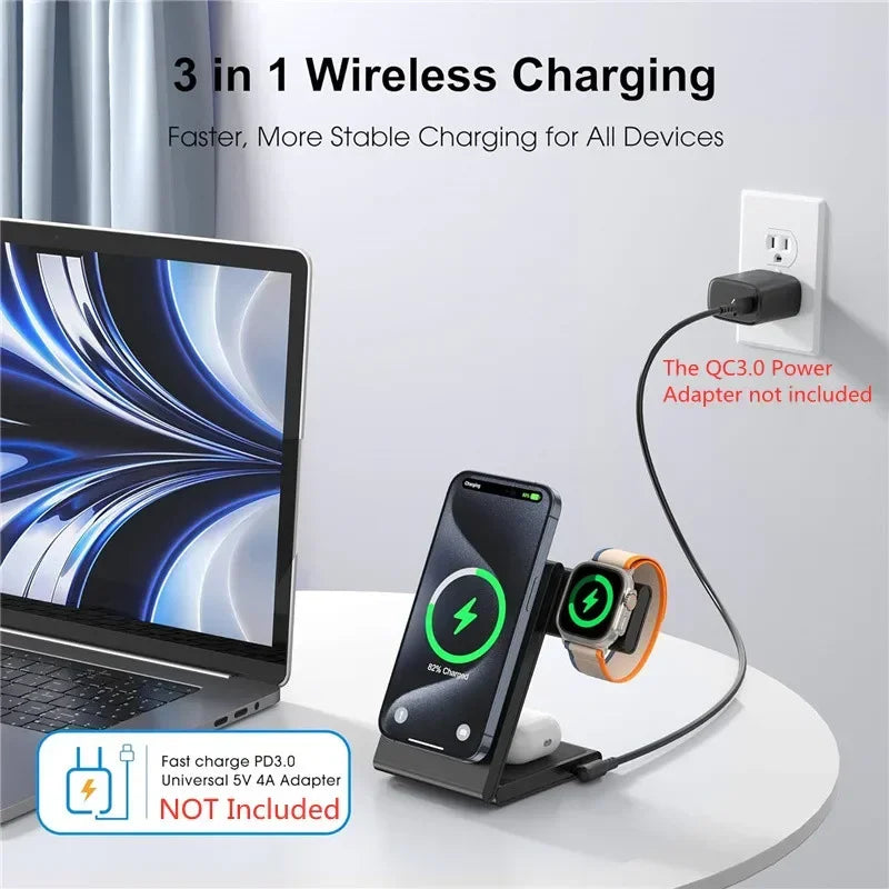3 in 1 Wireless Folding Charging Station