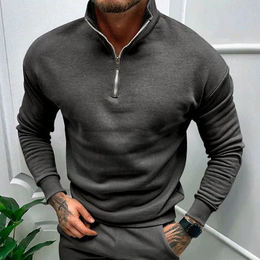 Long Sleeve Zipper Pullover Sweater