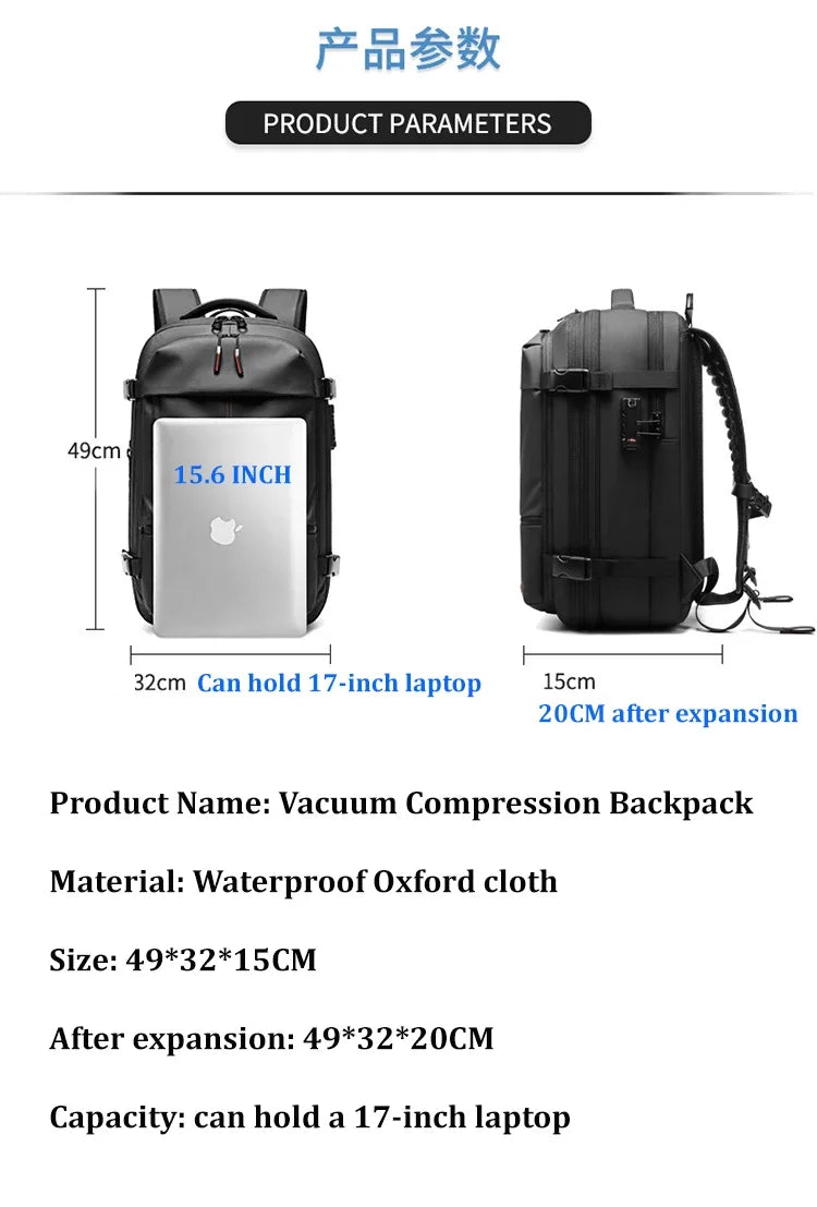 Compression Waterproof Travel Backpack