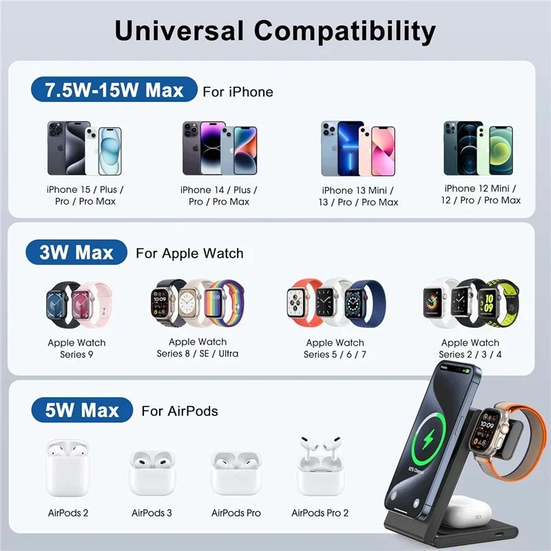 3 in 1 Wireless Folding Charging Station