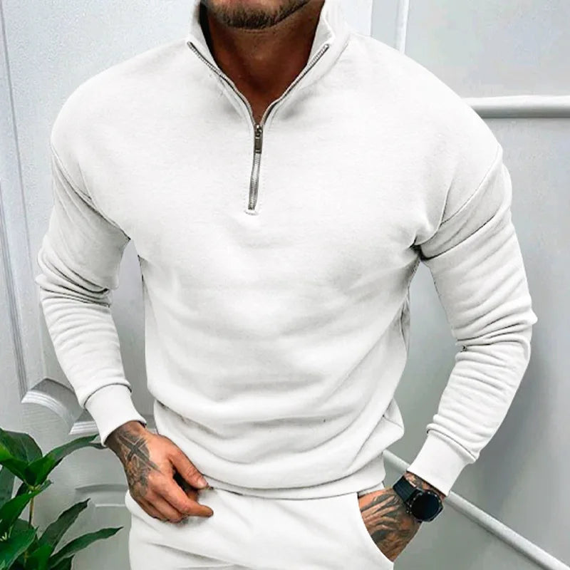 Long Sleeve Zipper Pullover Sweater